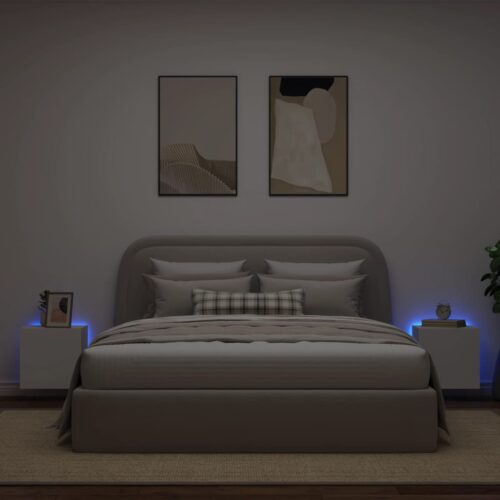TV Wall Cabinets with LED Lights 2pcs White 40.5x35x40cm - Image 3