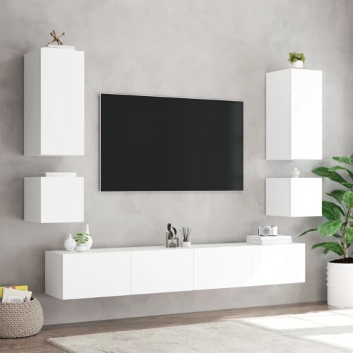 TV Wall Cabinets with LED Lights 2pcs White 40.5x35x40cm - Image 5