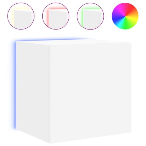 TV Wall Cabinets with LED Lights 2pcs White 40.5x35x40cm