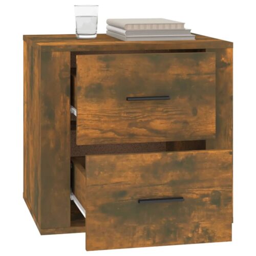 Bedside Cabinet Smoked Oak 50x39x47cm - Image 5