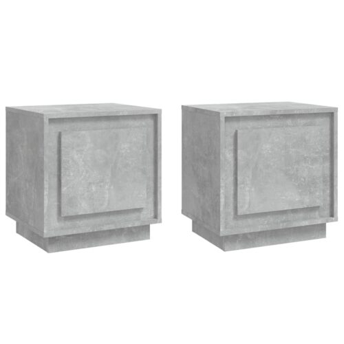 Bedside Cabinets 2pcs Concrete Grey 44x35x45cm Engineered Wood - Image 2