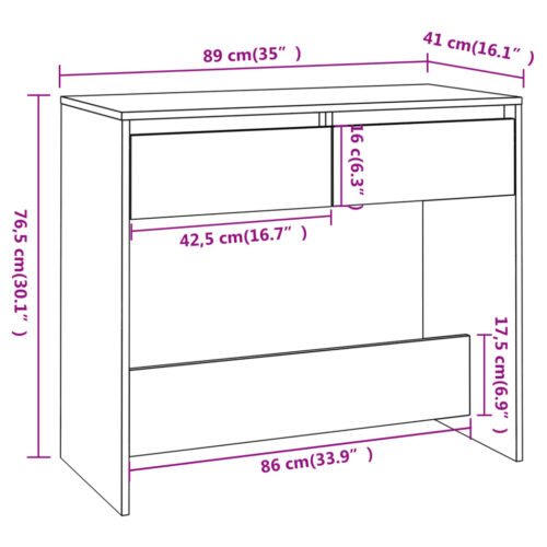 Console Table Grey Sonoma 89x41x76.5cm Engineered Wood - Image 8