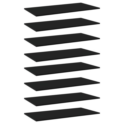 Bookshelf Boards 8pcs Black 80x30x1.5cm Engineered Wood - Image 6