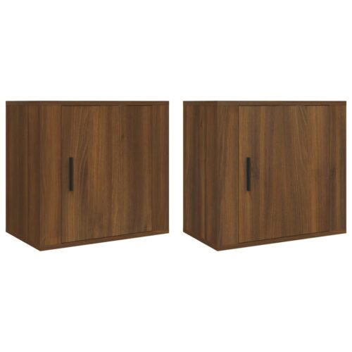 Wall-mounted Bedside Cabinets 2pcs Brown Oak 50x30x47cm