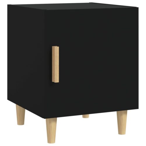 Bedside Cabinets 2pcs Black Engineered Wood - Image 3