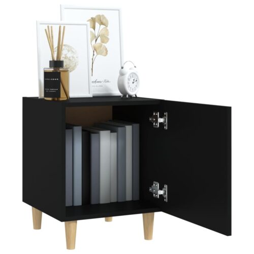 Bedside Cabinets 2pcs Black Engineered Wood - Image 8