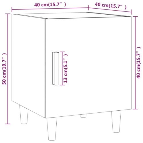 Bedside Cabinets 2pcs Black Engineered Wood - Image 10