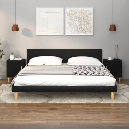 Bedside Cabinets 2pcs Black Engineered Wood - Image 12