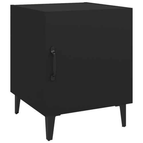 Bedside Cabinets 2pcs Black Engineered Wood - Image 3