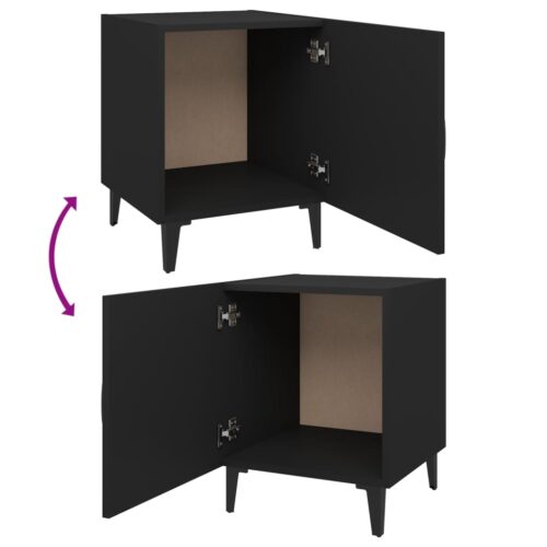 Bedside Cabinets 2pcs Black Engineered Wood - Image 7