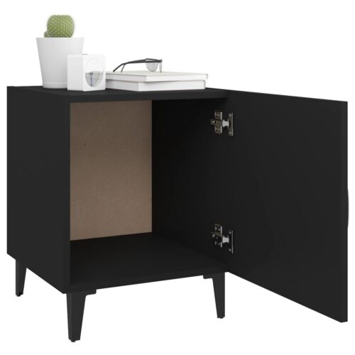 Bedside Cabinets 2pcs Black Engineered Wood - Image 8