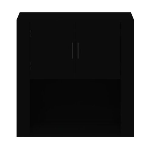 vidaXL Wall Cabinet Black 80x33x80 cm Engineered Wood - Image 3