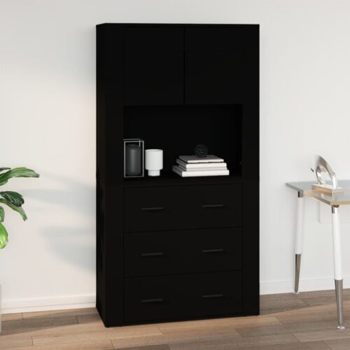 vidaXL Wall Cabinet Black 80x33x80 cm Engineered Wood - Image 7