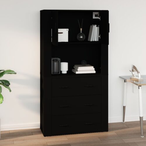 vidaXL Wall Cabinet Black 80x33x80 cm Engineered Wood - Image 8