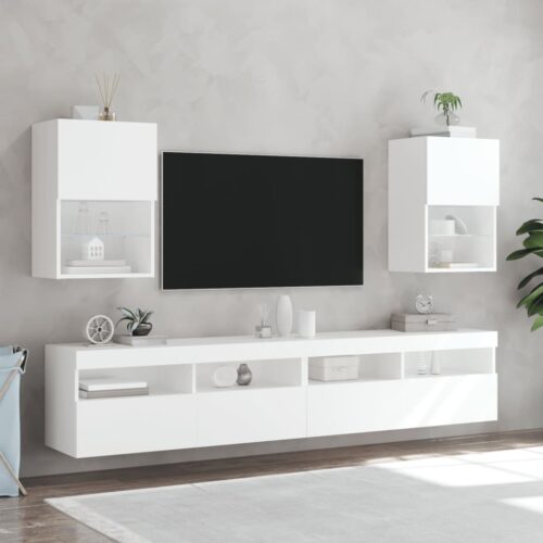 TV Cabinets with LED Lights 2pcs White 40.5x30x60cm - Image 5