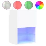 TV Cabinets with LED Lights 2pcs White 40.5x30x60cm