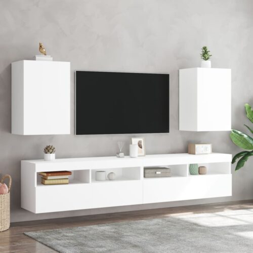 TV Wall Cabinets 2pcs White 40.5x30x60cm Engineered Wood - Image 2