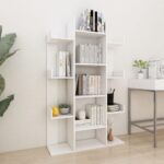 Book Cabinet White 86x25.5x140cm Engineered Wood