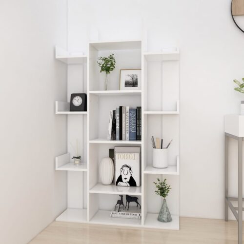 Book Cabinet White 86x25.5x140cm Engineered Wood - Image 3