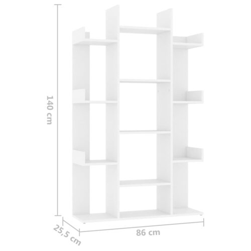 Book Cabinet White 86x25.5x140cm Engineered Wood - Image 7