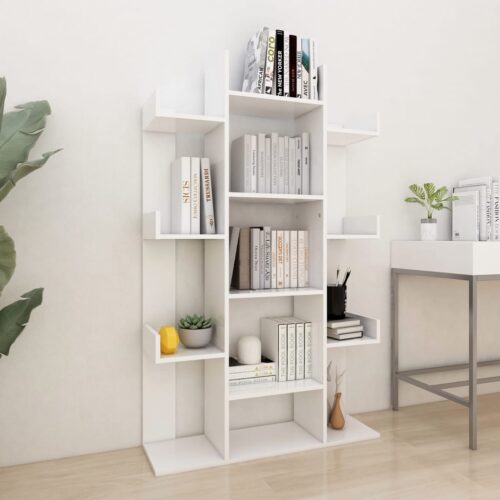 Book Cabinet White 86x25.5x140cm Engineered Wood - Image 9