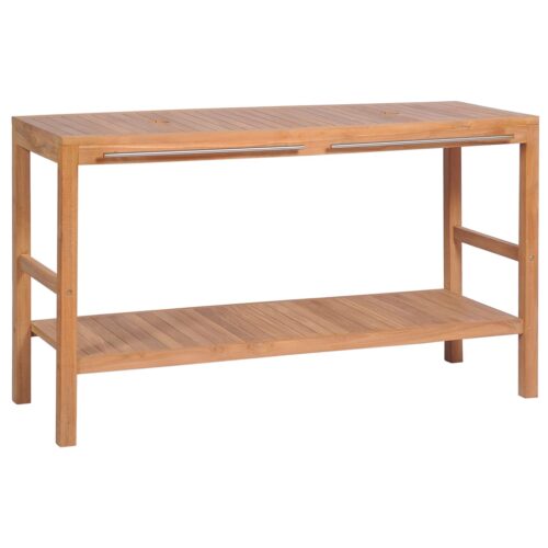 Bathroom Vanity Cabinet Solid Teak 132x45x75cm - Image 2