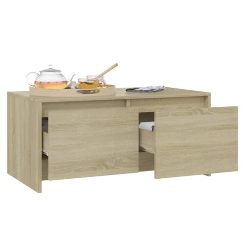 Coffee Table Sonoma Oak 90x50x41.5cm Engineered Wood - Image 4