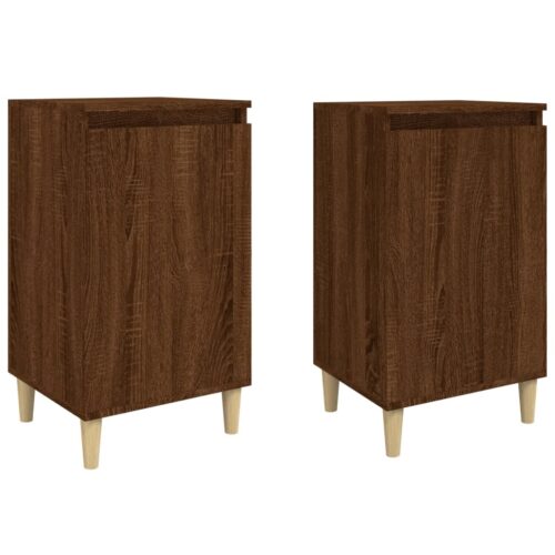 Bedside Cabinets 2pcs Brown Oak 40x35x70cm Engineered Wood