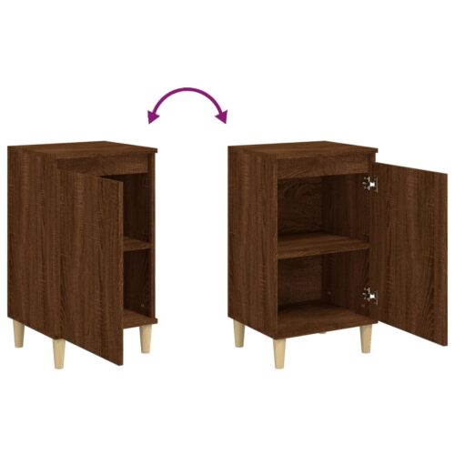 Bedside Cabinets 2pcs Brown Oak 40x35x70cm Engineered Wood - Image 8