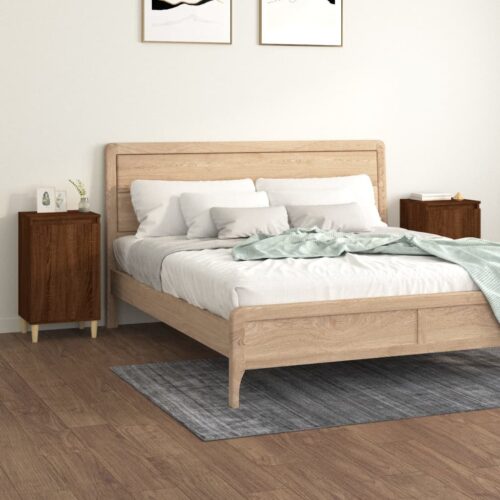 Bedside Cabinets 2pcs Brown Oak 40x35x70cm Engineered Wood - Image 12