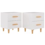 Bed Cabinets 2pcs White 40x35x47.5cm