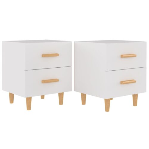 Bed Cabinets 2pcs White 40x35x47.5cm