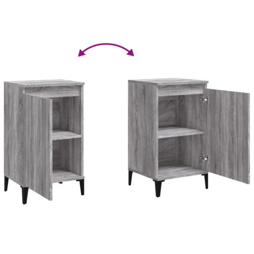 Bedside Cabinets 2pcs Grey Sonoma 40x35x70cm Engineered Wood - Image 9