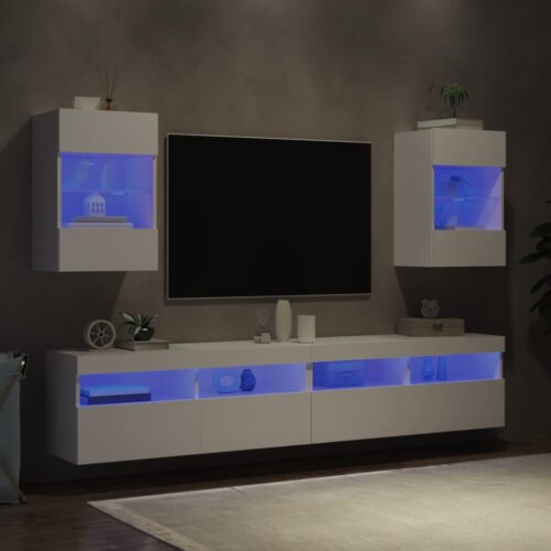 TV Wall Cabinets with LED Lights 2pcs White 40x30x60.5cm - Image 12