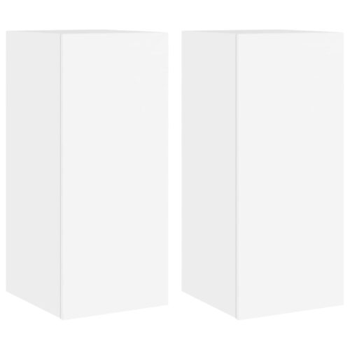 TV Wall Cabinets with LED Lights 2pcs White 30.5x35x70cm - Image 2