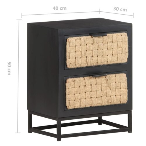Bedside Cabinet 40x30x50cm Solid Mango Wood - Image 7