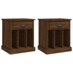 Bedside Cabinets 2pcs Brown Oak 43x36x50cm