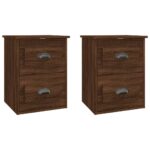 Wall-mounted Bedside Cabinets 2pcs Brown Oak 41.5x36x53cm