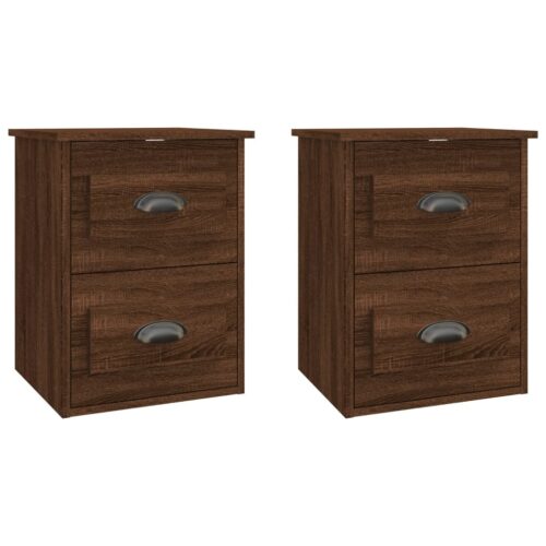 Wall-mounted Bedside Cabinets 2pcs Brown Oak 41.5x36x53cm