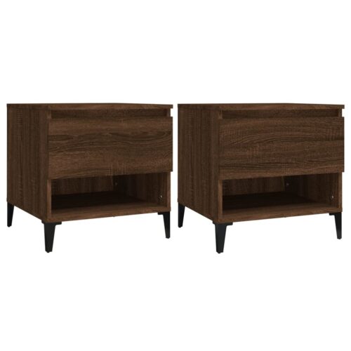 Side Tables 2pcs Brown Oak 50x46x50cm Engineered Wood - Image 2