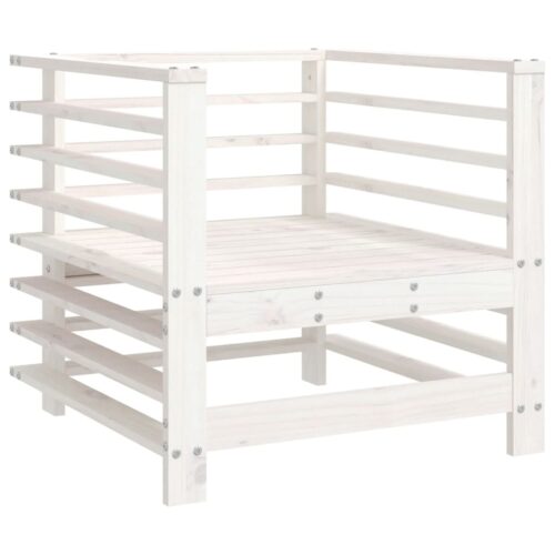 Garden Chairs with Cushions 2pcs White Solid Wood Pine - Image 7