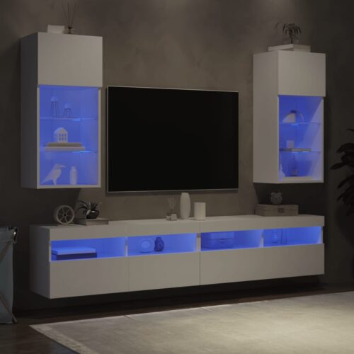 TV Cabinets with LED Lights 2pcs White 40.5x30x90cm - Image 5