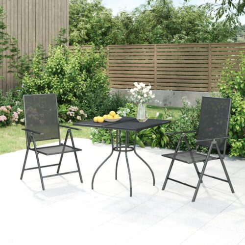3-Piece Garden Dining Set Anthracite Steel - Image 12