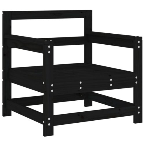 Garden Chairs with Cushions 2pcs Black Solid Wood Pine - Image 7