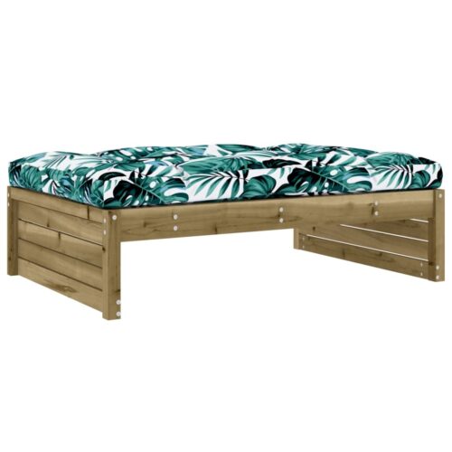 120x80cm Pine Wood Outdoor Footstool Garden Patio Bench Ottoman Chair Seat