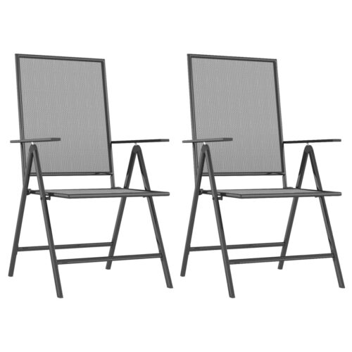 3-Piece Garden Dining Set Anthracite Steel - Image 4