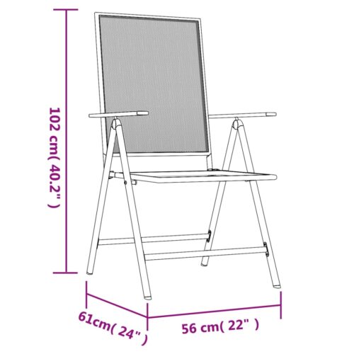 3-Piece Garden Dining Set Anthracite Steel - Image 10