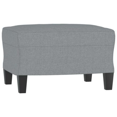 Fabric Sofa Chair with Footstool Lounge Couch Ottoman Stool Armchair Light Grey - Image 5