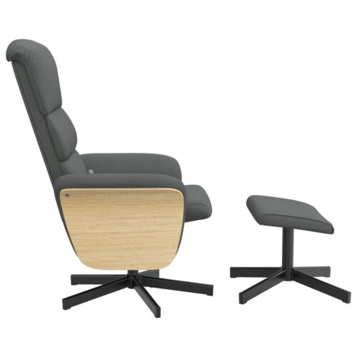 Massage Recliner Chair with Footstool Dark Grey Fabric - Image 4