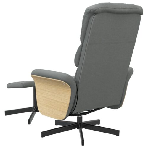 Massage Recliner Chair with Footstool Dark Grey Fabric - Image 5